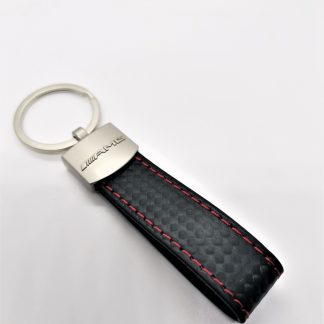 AMG ключодържател за Mercedes черен с червен шев и метално AMG лого