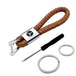 Стилен светло-кафяв ключодържател за Mercedes от неръждаема стомана